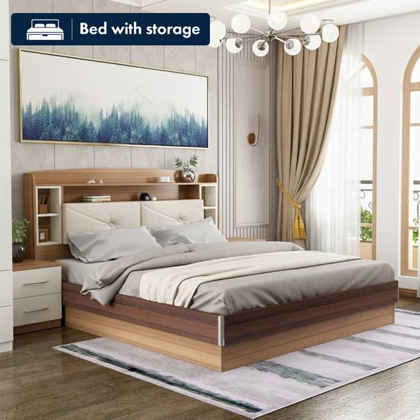 NEUDOT PICO QUEEN Engineered Wood Queen Hydraulic Bed, 220 cm x 160 cm (7.22 ft x 5.25 ft)