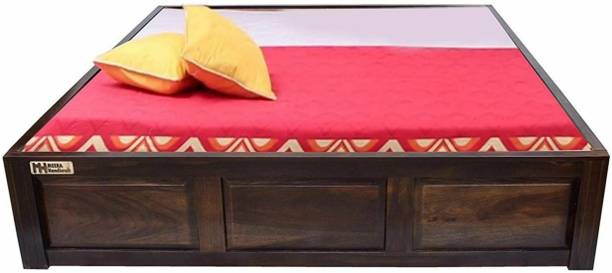 Meera Handicraft bed solid sheesham wood in queen size Delivery Condition - DIY(Do-It-Yourself)) Solid Wood Queen Box Bed