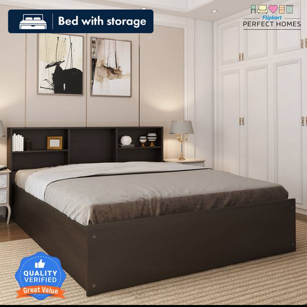 Flipkart Perfect Homes Opus Engineered Wood King Box Bed, 212.8 cm x 192.7 cm (6.98 ft x 6.32 ft)