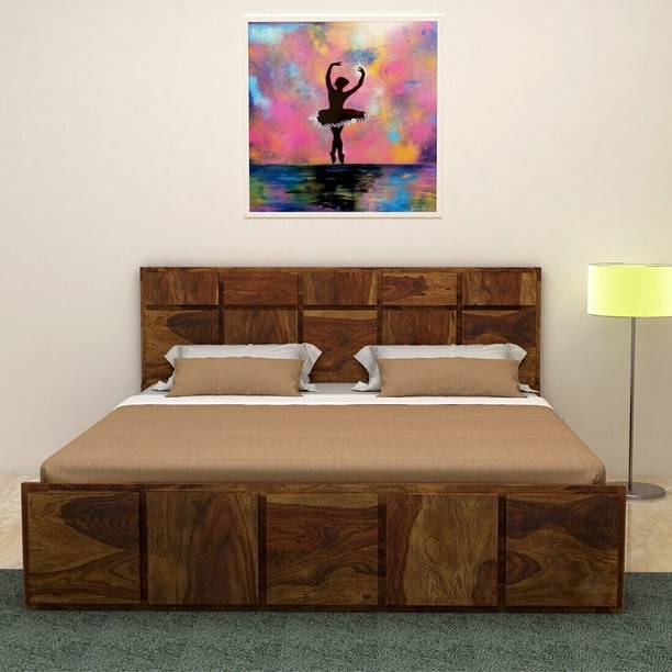 Vintej Home Arvika Sheesham ( Rosewood ) Jodhpur Furniture Solid Wood Queen Drawer Bed