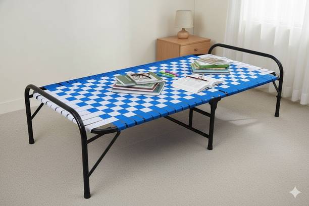 Malik Enterprises BLUE ARTICLE 3X6 Metal Single Bed, 182 cm x 76 cm (5.97 ft x 2.49 ft)