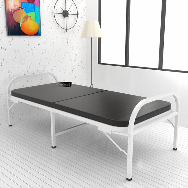 HoneyTouch Folding 3ft x 6ft with Mattress Metal Single Bed