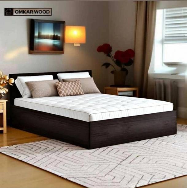 OmkarWood Queen Size Bed with Box Storage Engineered Wood Queen Box Bed
