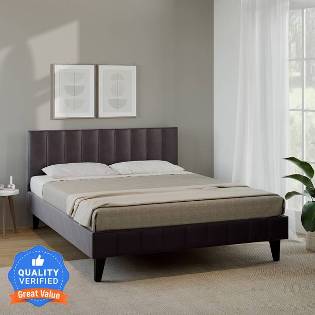 Flipkart Perfect Homes Essentials Barclay Upholstered Tufted Platform Engineered Wood Queen Bed