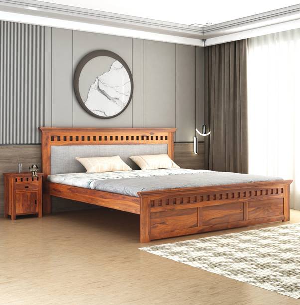GOYALINTERIOR Sheesham Wood Bed/Palang/Cot Without Storage for BedRoom/Home/Hotel/Living Room Solid Wood Queen Bed
