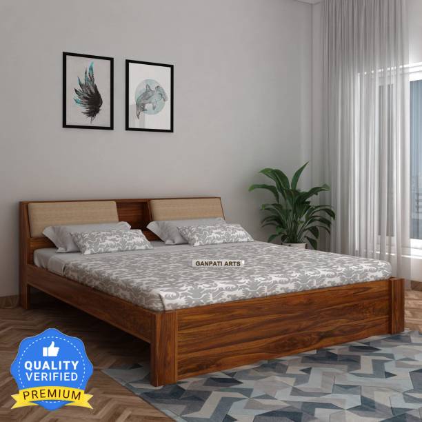 Ganpati Arts Sheesham Mayor Queen Size Bed/Palang/Cot Without Storage for Bedroom/Home/Hotel Solid Wood Queen Bed