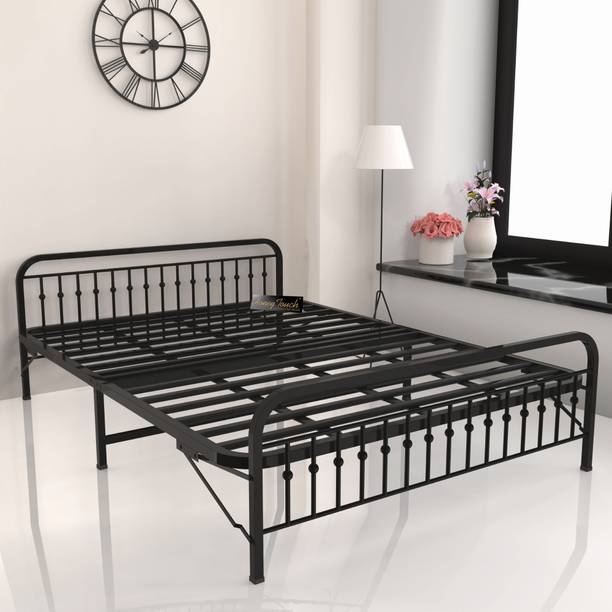 HoneyTouch Nova Folding Queen Size Bed Without Mattress| No Assembly Required |(5x6.25ft) Metal Queen Bed, 200 cm x 152 cm (6.56 ft x 4.99 ft)