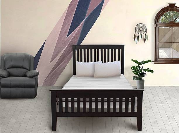 Wudniture Solid Sheesham Wood Single Size Bed For Bedroom | Solid Wood Single Bed, 211 cm x 97 cm (6.92 ft x 3.18 ft)