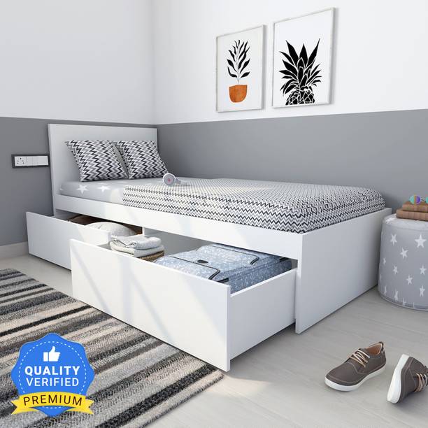 Studio Kook Tribe Left Engineered Wood Single Drawer Bed, 203 cm x 95 cm (6.66 ft x 3.12 ft)