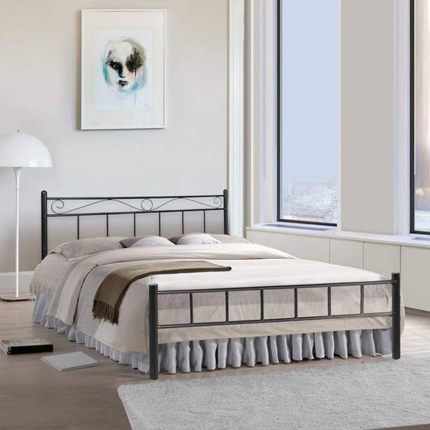 FurnitureKraft London Metal Queen Bed, 205.7 cm x 158.7 cm (6.75 ft x 5.21 ft)