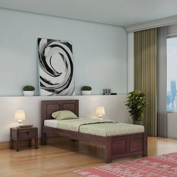 WOODENJOY Sheesham Wood Single Bed/Wooden Single Cot/Wooden Single Bed Without Storage Solid Wood Single Bed