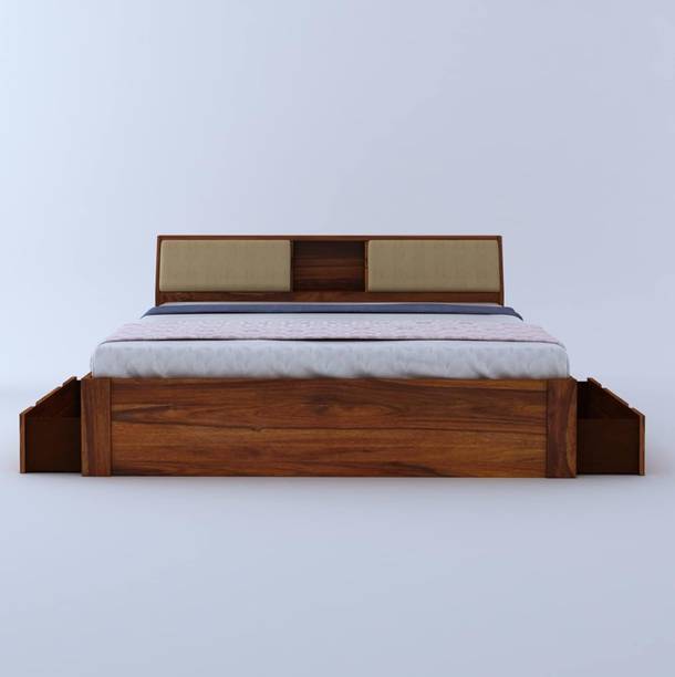 AMBICA WOODMART A Beautiful Solid Sheesham Wood Bed | Cot Bed | Bed For Bedroom Solid Wood Queen Drawer Bed
