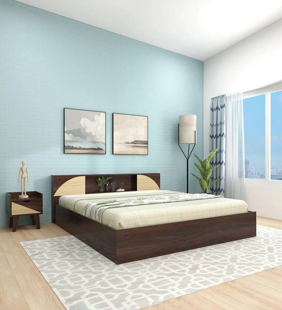Mintwud from Pepperfry Vida Wooden King Bed/Wooden Bed/Wooden Cot With Box Storage For Bedroom/Home Engineered Wood King Box Bed