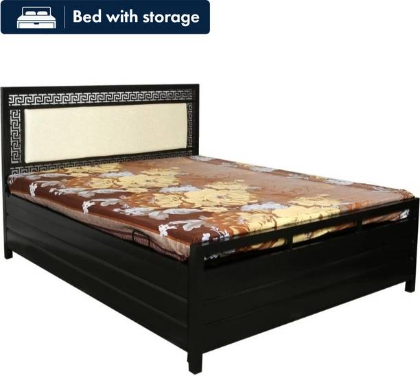 SoftSoul Furniture Metal Single Hydraulic Bed, 187 cm x 121 cm (6.14 ft x 3.97 ft)