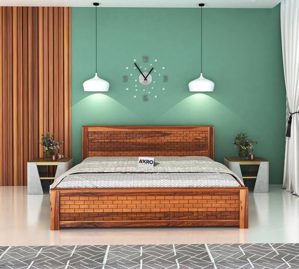 AakroCrafts AAKROCRAFTS Sheesham Wood Queen Size Bed with Box Storage for Bedroom Livig Room Solid Wood Queen Box Bed, 206 cm x 165 cm (6.76 ft x 5.41 ft)