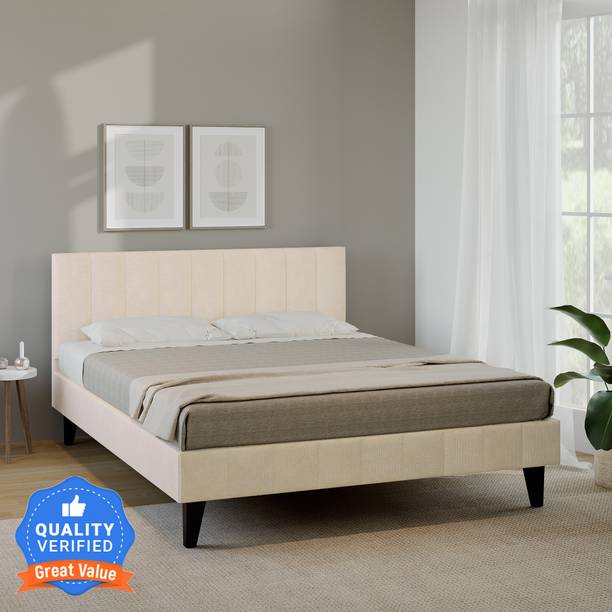 Flipkart Perfect Homes Essentials Barclay Upholstered Tufted Platform Engineered Wood Queen Bed