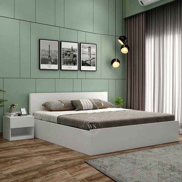 Wooden Street Harper Bed With Hydraulic Storage/Wooden Bed/Cot For Bedroom & Hotel Engineered Wood King Hydraulic Bed, 193.5 cm x 187.9 cm (6.35 ft x 6.16 ft)