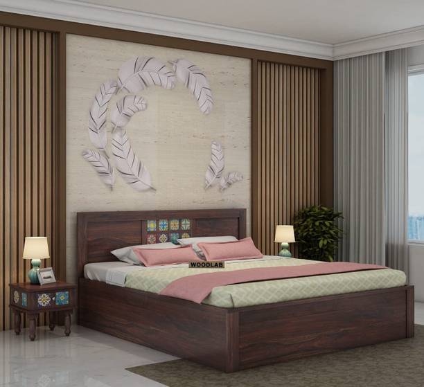 WOODENJOY Sheesham Wood Bed/Wooden King Bed/Wooden Bed/Cot With Box Storage For Home Solid Wood King Box Bed