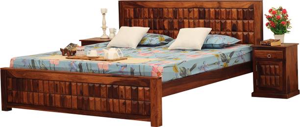Sheesham Craft Celiko King Size(72"x78") Without Storage,12-Month Warranty,Double Bedside Solid Wood King Bed