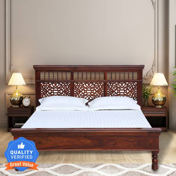 Flipkart Perfect Homes Solid Wood Queen Bed