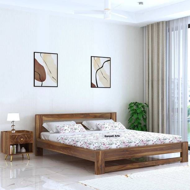 Ganpati Arts Sheesham Wood Foster Bed Without Storage for Bedroom | Diwan Bed For Home Solid Wood King Bed, 205 cm x 187 cm (6.73 ft x 6.14 ft)