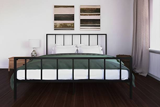 Vibrant Interior AARYA BLACK (6X4) Metal Double NA Bed