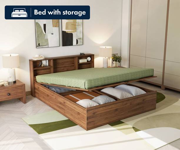 Wakefit Petra Engineered Wood Queen Hydraulic Bed, 210 cm x 160 cm (6.89 ft x 5.25 ft)