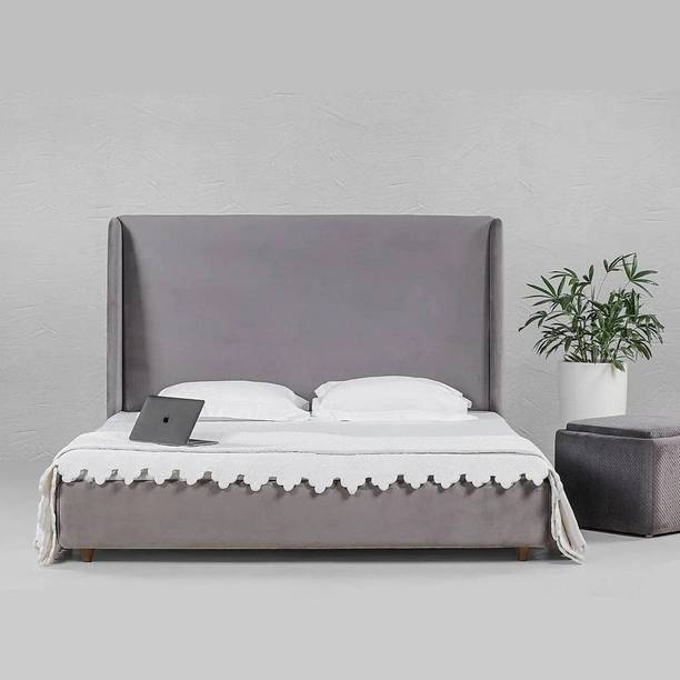 Klenta Home Decor Fabric Upholstered King Size Bed With High Headboard For Bedroom/ Kids Room || Solid Wood King Bed