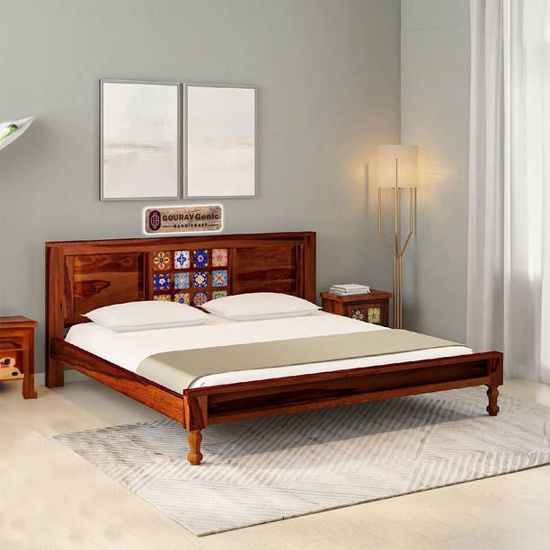 Gouravgenic Handicraft Rosewood ( Sheesham ) Solid Wood King Bed, 211 cm x 108 cm (6.92 ft x 3.54 ft)