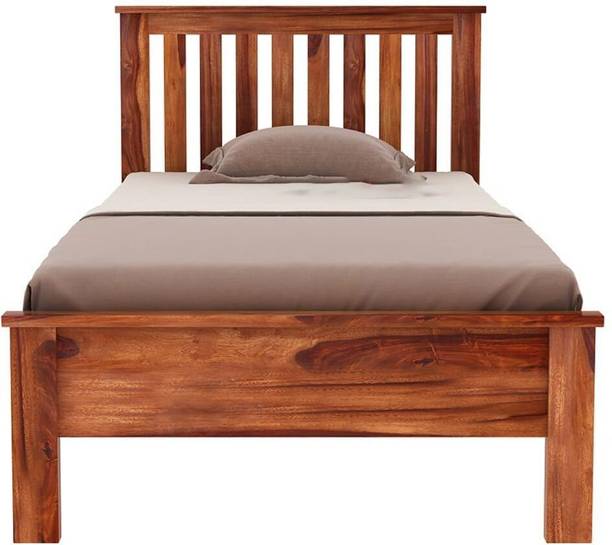 SaidanWood Piona Single Sheesham Wood Bed for Bedroom | Sheesham Wood Bed Solid Wood Single Bed, 190.5 cm x 205.74 cm (6.25 ft x 6.75 ft)