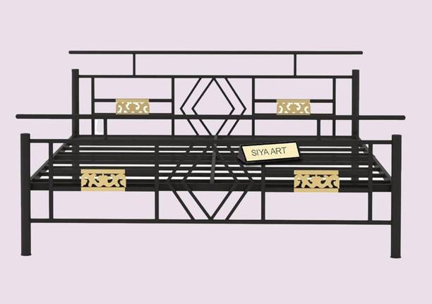 SIYA ART SIYA ART Iron Frame Without Storage Queen Size Bed for Bedroom Metal Queen Bed