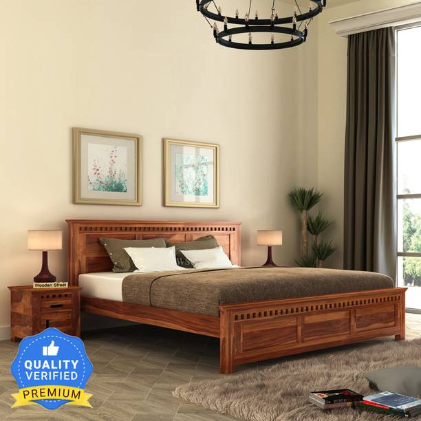 Wooden Street Adolph Sheesham Wood Without Storage Bed/Solid Wood Bed From Room/Wooden Cot Solid Wood King Bed