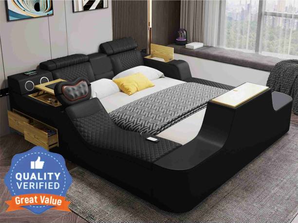 royal wood MULTI FUNCTIONAL SMART BED WITH SMART T.V. BODY MASSAGER MUSIC SYSTEM Etc. Solid Wood King Box Bed
