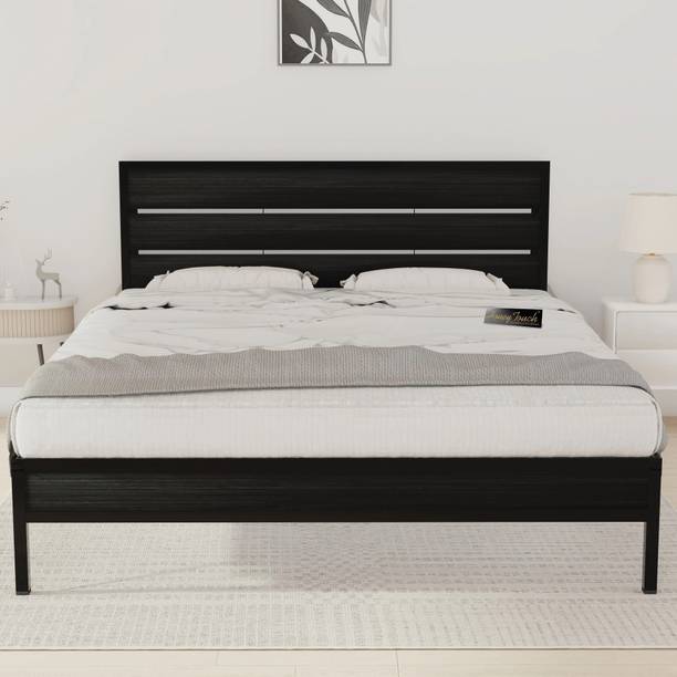 HoneyTouch Elvo Queen Size Bed Frame | No Assembly Required | Metal Queen Bed, 204 cm x 152 cm (6.69 ft x 4.99 ft)