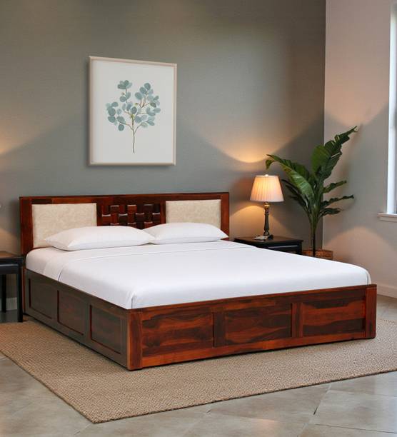 Shekhawati Home Tejas Sheesham Wood Double Bed For Bedroom | Solid Wood King Hydraulic Bed, 211 cm x 189 cm (6.92 ft x 6.2 ft)
