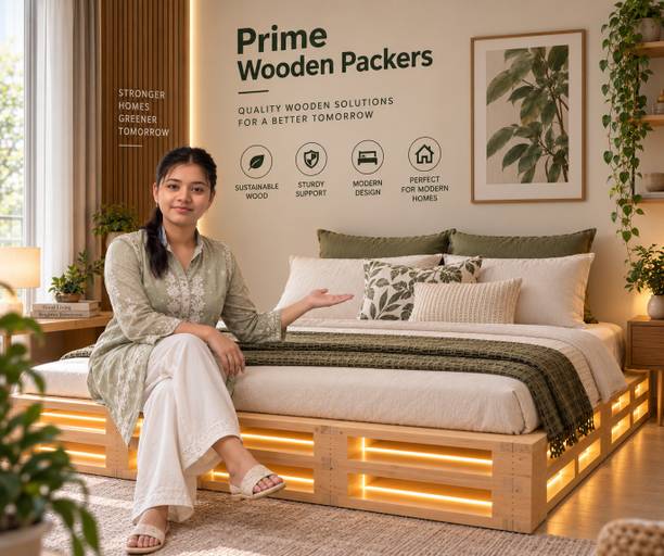 Prime Wooden Packers Beautiful Platform Bed Frame Engineered Wood Single Bed, 183 cm x 122 cm (6.0 ft x 4.0 ft)