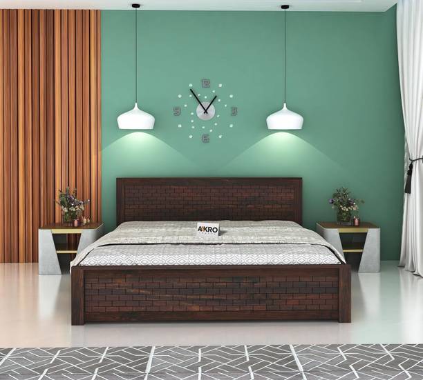 AakroCrafts Sheesham Wood Bed with Box Storage/Solid Wood Cot/Palang/Wooden Double Bed Solid Wood King Box Bed, 205.74 cm x 190.5 cm (6.75 ft x 6.25 ft)