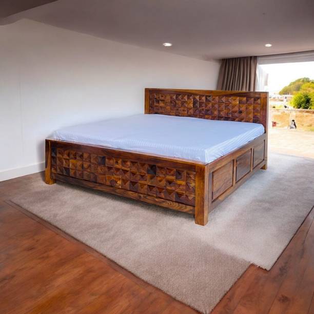 Banzara Arts Solid Wood King Size Bed with Box Storage For Bedroom Solid Wood King Box Bed