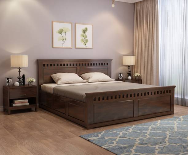 HighLiteWood Solid Wood King Box Bed, 208 cm x 188 cm (6.82 ft x 6.17 ft)