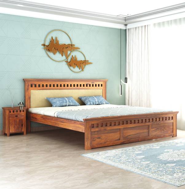 GOYALINTERIOR Sheesham Wood Bed/Palang/Cot Without Storage for BedRoom/Home/Hotel/Living Room Solid Wood King Bed
