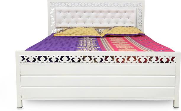Vibrant Interior Cuba White (6x6) Metal King Hydraulic Bed