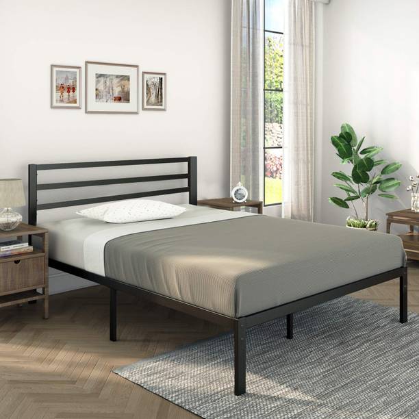 Jeometri Cairo Metal Bed With Headboard and Steel Slat Support | 3 Years Warranty Metal Single Bed