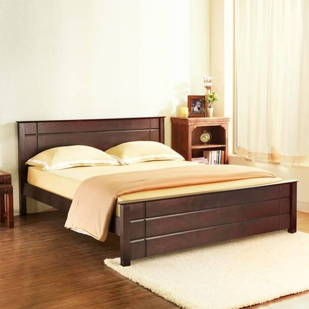 TAASHPLUS Solid Wood King Bed, 200 cm x 160 cm (6.56 ft x 5.25 ft)
