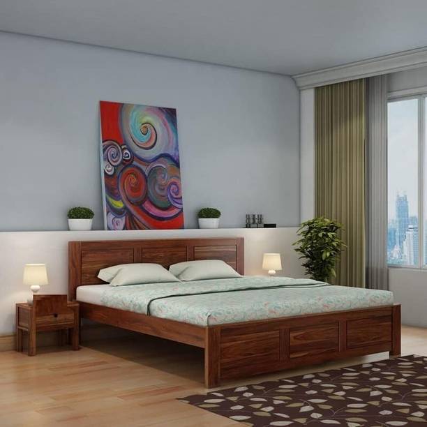 DECORWOOD King Size DW2 Sheesham Wood Bed for Bedroom Solid Wood Double Bed, 60 cm x 140 cm (1.97 ft x 4.59 ft)