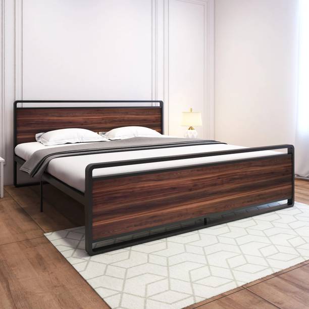 homdec Vega Hybrid Wood and Metal Structure Bed – No Plywood Needed, Noise Free Metal King Bed