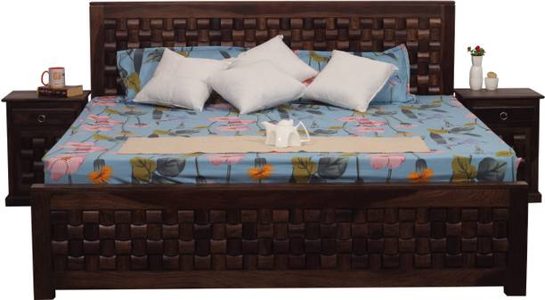 ROYAL FINISH Nivora King Size(72"x78") Without Storage,12-Month Warranty,Double Bedside Solid Wood King Bed