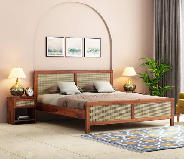 Surya Crafts Solid Wood King Bed, 203.2 cm x 190.5 cm (6.67 ft x 6.25 ft)