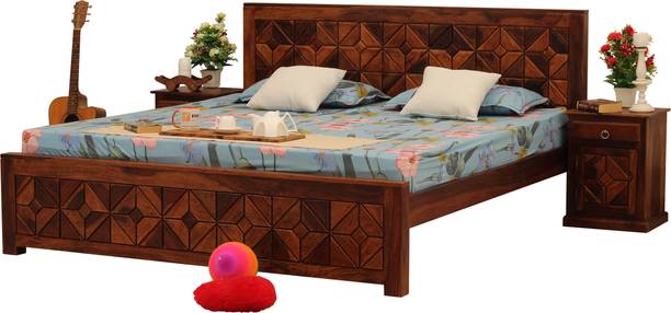 Sheesham Craft Optima King Size(72"x78") Without Storage,12-Month Warranty,Double Bedside Solid Wood King Bed