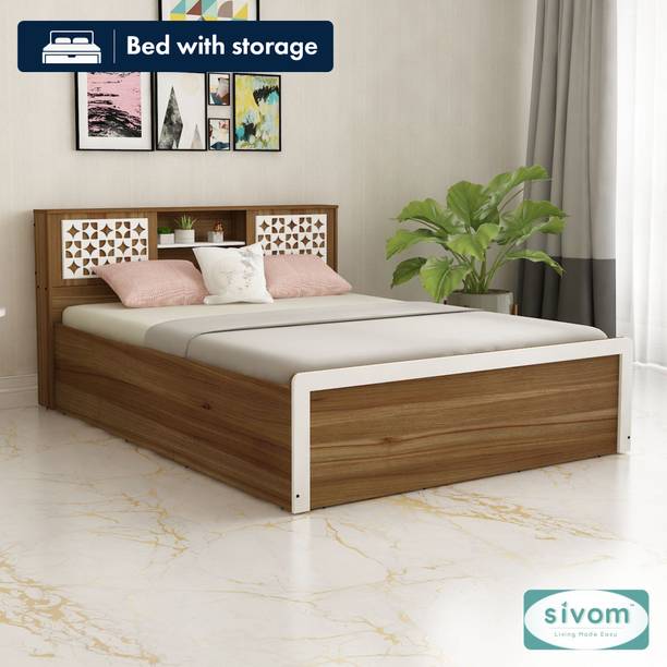 SIVOM Orient Modular Box Bed with Storage Engineered Wood Queen Box Bed, 218 cm x 160 cm (7.15 ft x 5.25 ft)