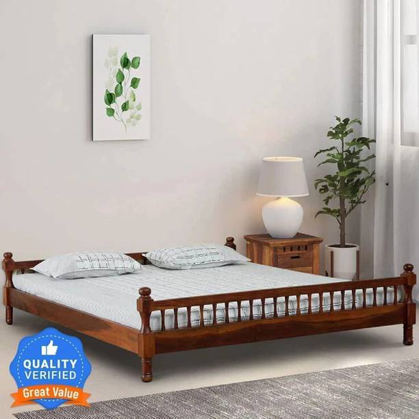 Flipkart Perfect Homes Solid Wood King Bed, 213 cm x 193 cm (6.99 ft x 6.33 ft)